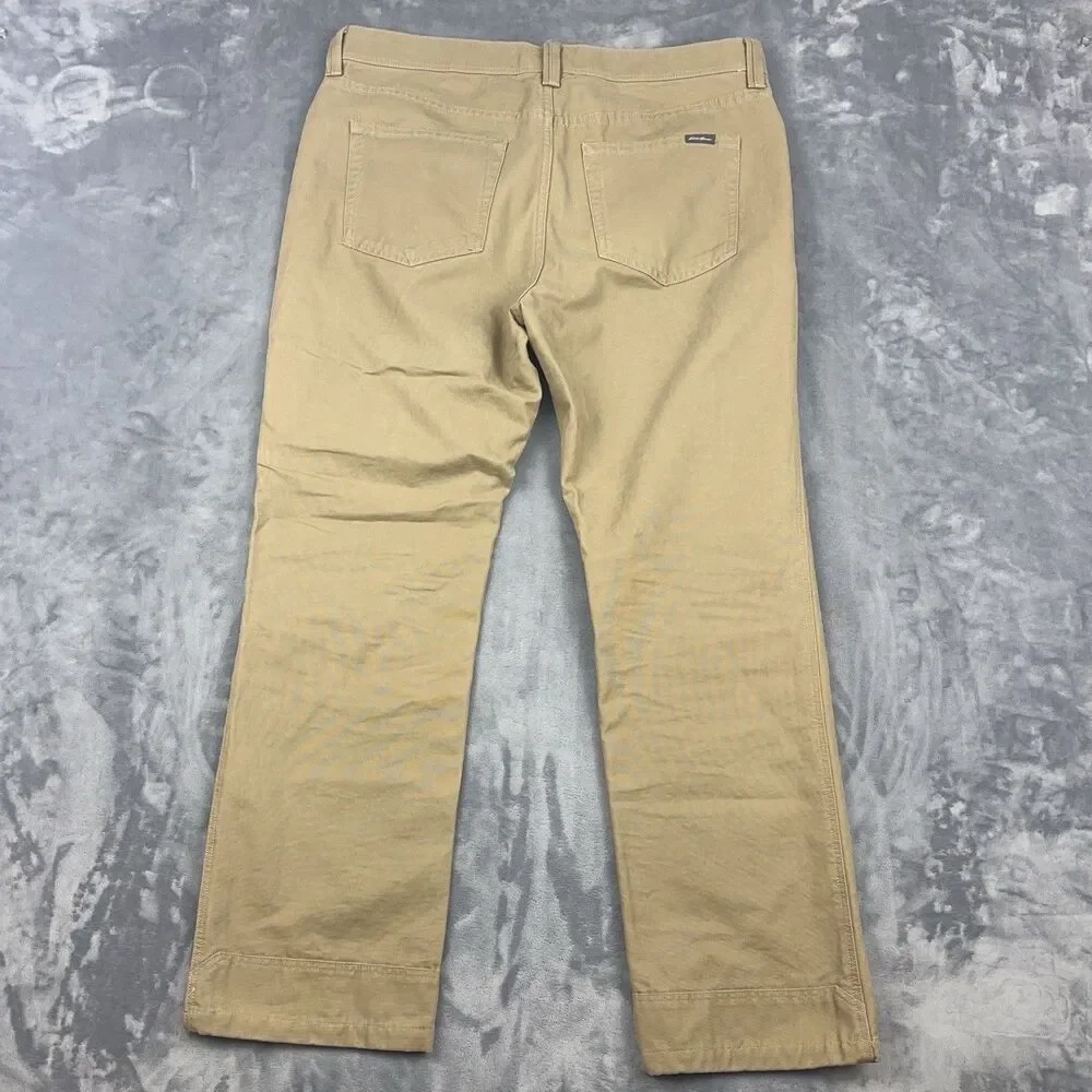 Eddie Bauer Pants Mens Size 34x30 Tan Khaki Canvas Utility 5 Pocket Work Outdoor